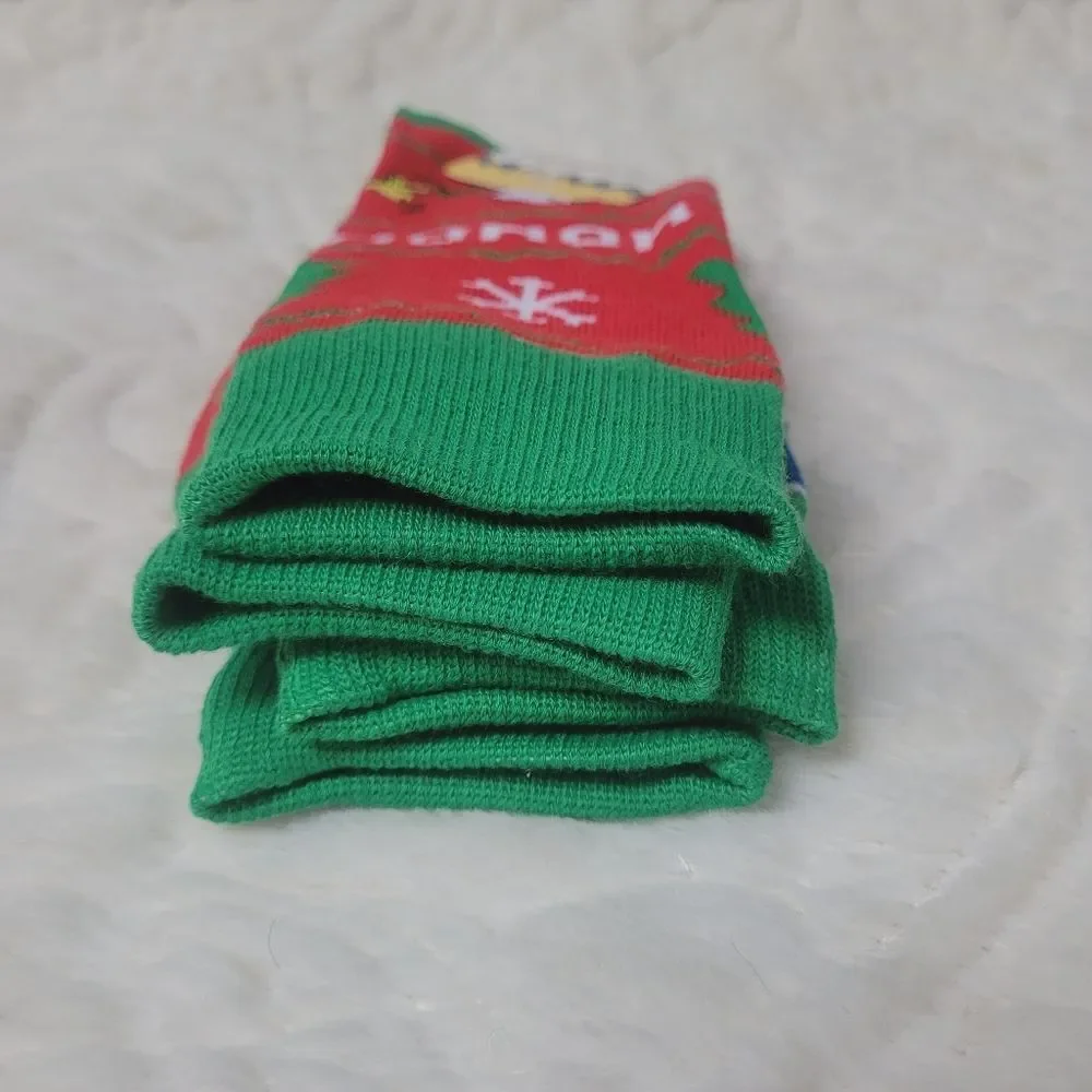 Bioworld Peanuts Snoopy Christmas Crew Socks 2 Pair Mens Sock Size 10-12 New
